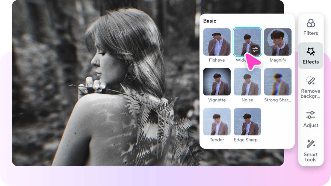Transform photo vision with vivid effects overlay 